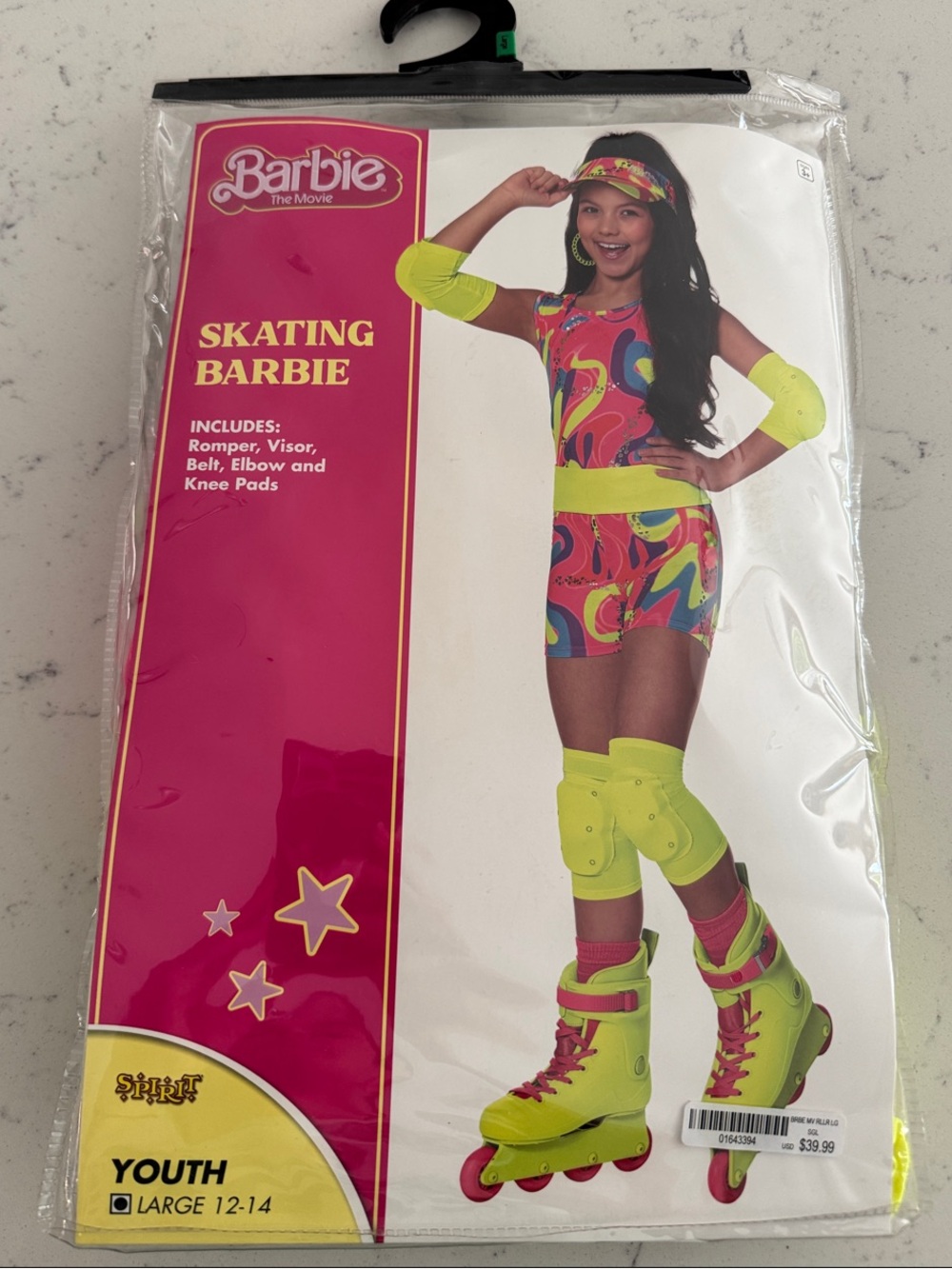 Barbie Neon Yellow Multicolor Skating Costume Set